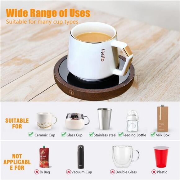 Mug Warmer, Coffee Warmer for Desk Auto Shut Off, 3-Temperature Settings - Picture 3 of 7